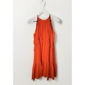 NWT Alex Marie "Posey" sleeveless halter neck cinch-waist dress, Orange Sz 16